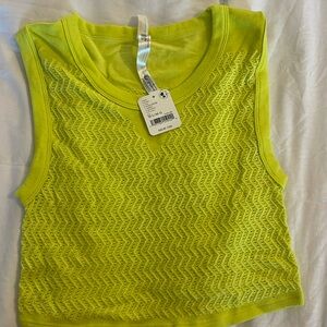 NWT free people highlighter yellow workout top crop size medium/large